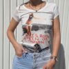 Дамска блуза в бяло и розово с щампа Код 327