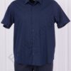 Мъжка памучна риза с джобче /3XL-7XL/-тъмносиня-код 20352-2
