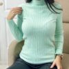 Дамска блуза полуполо от фино плетиво-мента Код 131-1