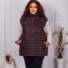 Дамска супер макси олекотена грейка с качулка /9XL-13XL/-бордо-код 2325-1