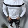 Мъжка блуза с гумиран надпис By Bugotti-бяло-код 2339-12