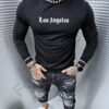 Мъжка блуза с надпис отпред и на гърба Los Angeles-черно-код 2339-13
