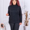 Изчистен модел маски блуза с полуполо яка-черно-код 817