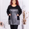 Чудесна макси туника със сребристи блестящи точки-код 3957-13