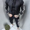 Мъжки комплект с релефен дизайн и надписи-черно-код 20