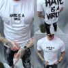 Mъжка тениска с надпис Hate is a virus-бяло-код 241350-6