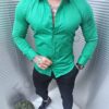 Официална мъжка риза с ликра в зелен цвят-код 065-7