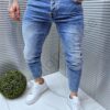 Мъжки изчистени дънки с избелял ефект/33-40/-код 7228