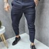 Мъжки елегантен изчистен панталон в тъмносиньо/30-46/-код 2072-2