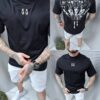Mъжка oversize тениска с голяма щампа на гърба-черно-код 478