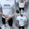 Mъжка тениска с надпис Gangster отпред и на гърба-бяло-код 7042-1