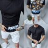 Mъжка Oversize тениска с щампа на гърба"ROCKERS"-черно-код 210