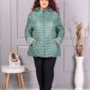Дамско олекотено супер макси яке с качулка /9XL-13XL/-зелено-код 2328-3