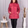 Олекотено дамско макси яке с качулка /4XL-8XL/-бордо-код 811-1
