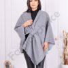 Дамска пелерина с ефектно прехвърляне-сиво-код 8857-5