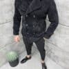 Зимно мъжко спортно-елегантно палто-черно-код 9928