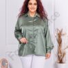 Елегантна едноцветна макси риза от сатен-каки-код 3954-7