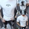 Mъжка Oversize тениска с щампа отпред и на гърба "Milano"-бяло-код 638-1