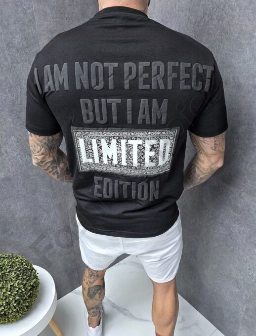 Mъжка тениска с надпис Limited Edition отпред и на гърба-черно-код 158