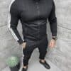 Mъжки комплект в десен с релефни модерни надписи-черно-код 1183