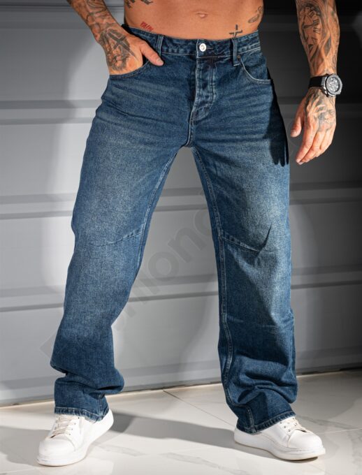 Мъжки дънки Baggy style с леко избелял ефект-код 7217
