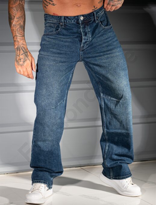 Мъжки дънки Baggy style с леко избелял ефект-код 7217