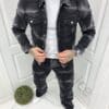 Мъжки дънков комплект с омбре ефект и Baggy style дънки-C67-7226
