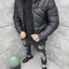 Мъжко зимно ветроустойчиво яке от промазана материя-код 7008