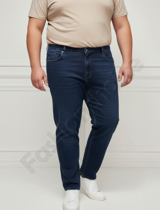 Мъжки макси дънки в тъмносин деним с еластан/58-74/-код 24900-2