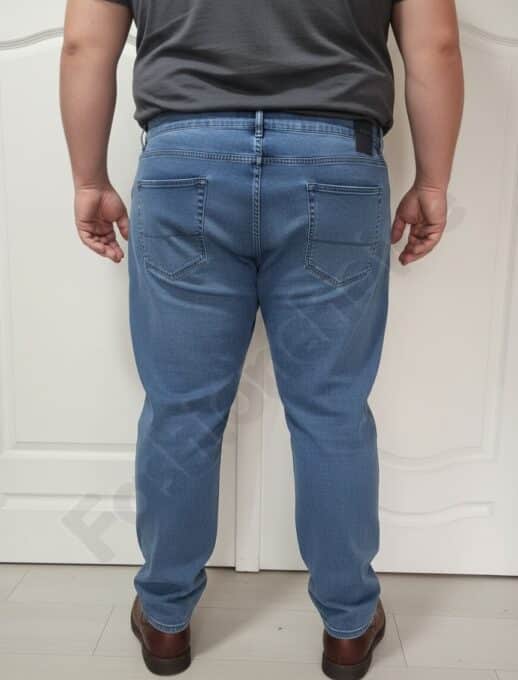 Мъжки макси дънки в син деним с еластан/58-74/-код 24900-1