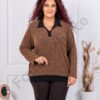 Прекрасна макси блуза от меко букле с якичка-камел-код 25361-1