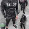 Мъжки ватиран комплект с бродерия ICON original-черно-код 7756