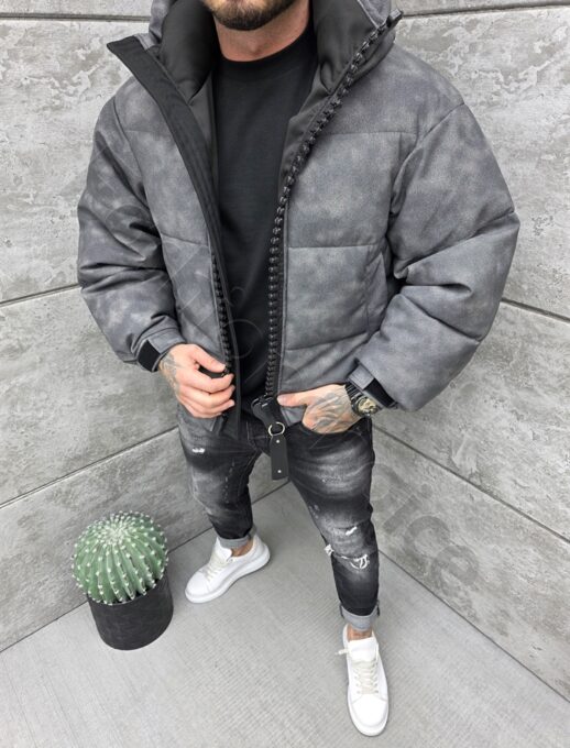 Мъжко зимно Oversize яке с голям цип-код 88539