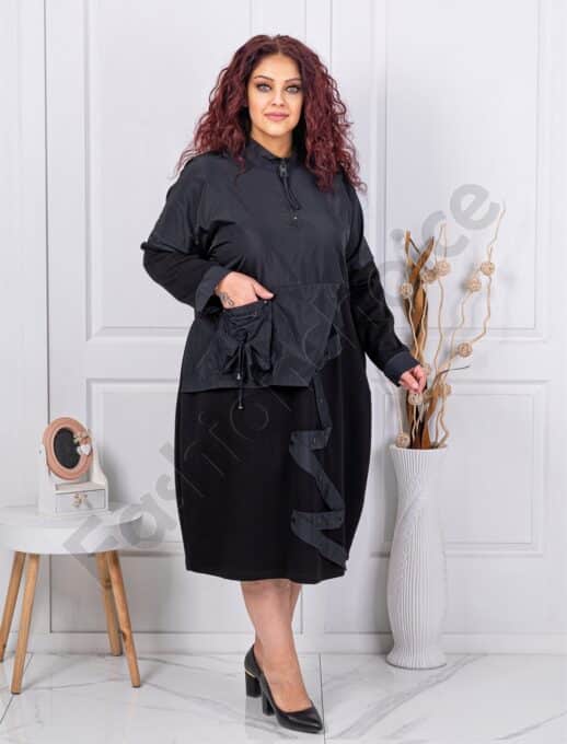 Спортно-елегантна макси рокля в ефектна комбинация-код 40099