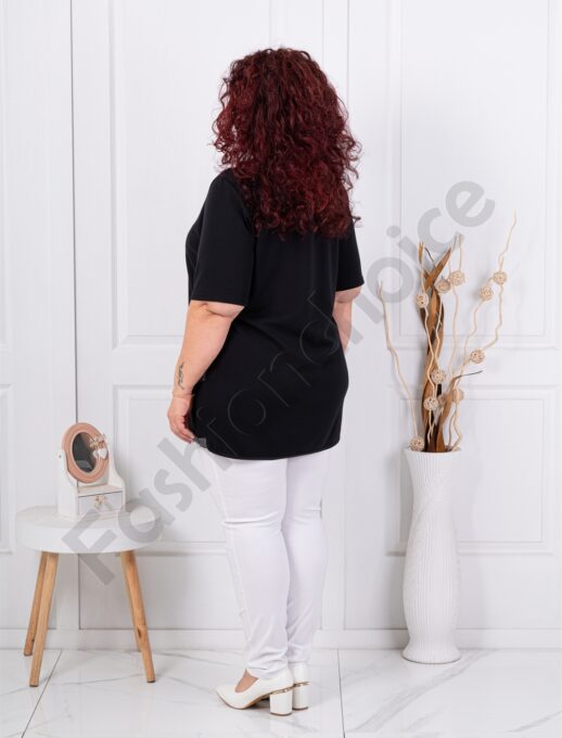Стилна макси туника с апликация от камъчета Luxury Fashion-код 1273