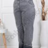 Дамски супер макси дънки с еластан и ластична талия/62-70/-сиво-код 7893-2