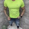 Mъжка Slim fit тениска с обло деколте и дискретна щампа-ябълка-код 261009-4