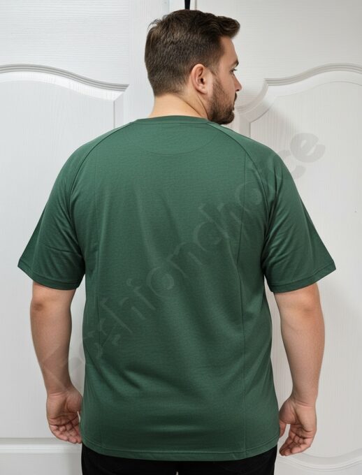 Мъжка макси тениска с екзотична щампа Relax Time /4XL-10XL/-зелено-код 26109-2