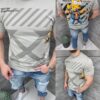 Mъжка тениска с щампа на гърба Bart Powerman-сиво-код 327-2