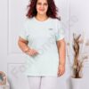 Лятна макси блузка от 100% памук с дискретна щампа-светла мента-код 6965-7