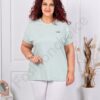 Лятна макси блузка от 100% памук с дискретна щампа-мента-код 6965-5