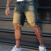 Мъжки къси дънки BOYFRIEND FIT с накъсване и Vintage ефект-код 5545