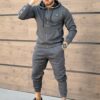 Мъжки спортен комплект с надписи и емблема ICON-графит-код 6293